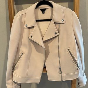 Ann Taylor Light Peachy Cream Motorcycle Jacket